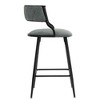 DOMETOUR 26'' PU Bar Stool Counter Height Stool with Black Base and Footrest For Kitchen Island - 4 of 4