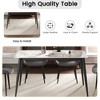 Vynxaria 55.12" Modern Artificial Stone White Pandora Straight Edge Black Metal Leg Dining Table-Can Accommodate 6 People(Dining Table Only) - 4 of 4