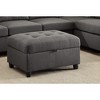 Simple Relax Tufted Fabric Upholstered Storage Ottoman in Gray - image 2 of 4