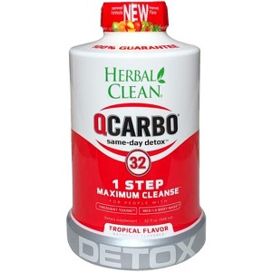 Herbal Clean QCarbo32 Same-Day Premium Detox Drink, Tropical Flavor, 32 Fl Oz - 1 of 3