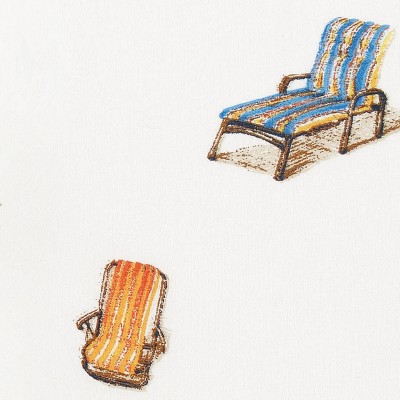 Beach Chairs Multicolor Cotton Percale Queen Sheet Set