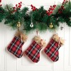Okuna Outpost 12 Pack Mini Christmas Stockings, Red Buffalo Plaid Holiday Decor (6 x 8 in) - 2 of 4