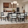 7 PCS Retro Dining Set, Rectangular Wood Table with MDF Top, Upholstered Chairs with Solid Rubberwood Frame and Cushion-Coolbibila - 2 of 4