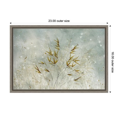 Wintertime Leaves Blue and White Canvas Wall Art with Polystyrene Frame