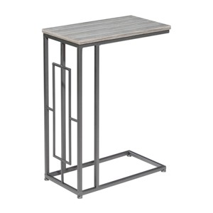 Contemporary Iron and Wood Accent Table Light Gray - Olivia & May: Sofa Side, 26-Inch High C-Table - 1 of 4