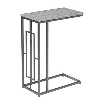 Contemporary Iron and Wood Accent Table Light Gray - Olivia & May
