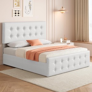 Bed Frame with 4 Storage Drawers and Headboard - 1 of 4