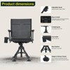 MUKE Silent 360 Degree Swivel Hunting Chair, Adjustable Height, Folding Heavy-Duty Blind Seat with Armrests, No-Sink Feet, Cup Holder & Shoulder Strap - 3 of 4