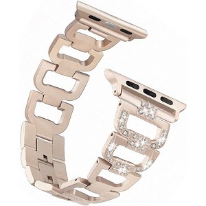 Worryfree Gadgets Metal Band with Bling Rhinestone for Apple Watch 38/40/41mm 42/44/45mm iWatch Band Series 8 7 6 5 4 3 2 1 & SE - 1 of 4