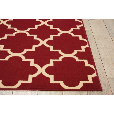 Tufted Handmade 5' x 7' Rectangular Red Spot Resistant Rug