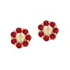Guili 14k Yellow Gold Round Stud Earrings, Dazzling Gemstone Halo, Vibrant Chic for Everyday Sparkle and Joyous Celebratory Moments - 2 of 3