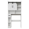 CuisinSmart Over The Toilet Storage Cabinet, Bathroom Storage Organizer with Barn Doors and Adjustable Shelves, Space-Saving Toilet Rack,White - 4 of 4