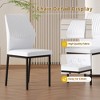 Luxury Simple Chair, Technology Material High Resilience Dining Chair w/ Metal Leg, Chair Back Has Vertical Stripe Design W/ Smooth & Uniform Lines - 3 of 4