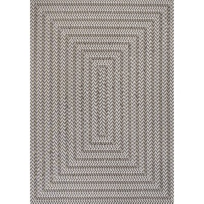 Black and Light Gray Geometric Braided 8' x 10' Rug