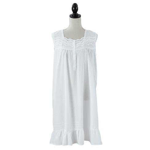 Dreamcrest Sleeveless Woven Nightgown With Floral Embroidery - Cute Pj  Babydoll Sleepwear : Target