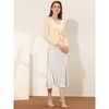 INSPIRE CHIC Women's Tie Front Long Sleeve Crop Ruffle Knit Cardigan Sweaters - 3 of 4