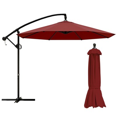 Maggift 9.5ft Large Patio Umbrella, Umbrella Outdoor Patio with Stand, Patio Table Umbrella, Market Umbrella for Pool Lawn Garden, Red, 181.1"