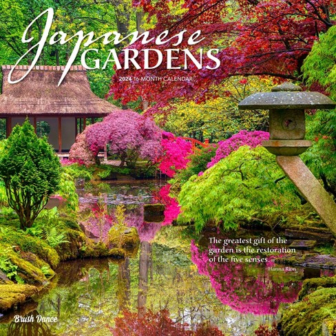 Brush Dance 2024 Wall Calendar 12x12 Japanese Gardens