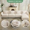 3-Seater Sectional Sofa with Footstool, Deep Corduroy Sofa, Double Cushions, Plush Back and Armrest Pillows, Comfortable Cloud Sofa for Living Room - 3 of 4
