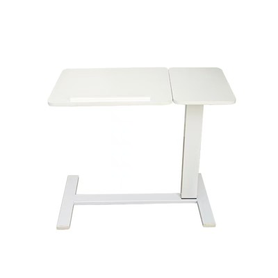 VYNXARIA White Mobile Rolling Overbed Coffee Table with Adjustable Height