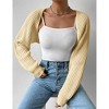 Womens Cardigan Long Sleeve Open Front Sweater Shrug Midweight Cozy Bolero for Winter Cable Knit Ribbed Cuff Sweater Cardigan - 4 of 4