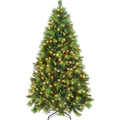 Yaheetech 6Ft/7.5Ft Pre-Lit Artificial Christmas Tree for Home Party
