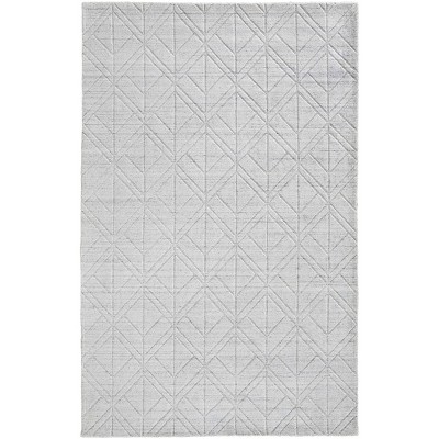 Redford Transitional Solid White/Silver Area Rug