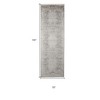8' Gray and Ivory Oriental Power Loom Worn Faded Runner Rug - 3 of 4
