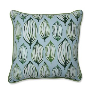 Tropical Leaf Verte Mini Square Throw Pillow - Pillow Perfect, Beige Green