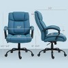 46.5" Executive Office Chair with Wide Seat, Lumbar Support & Swivel Wheels, Adjustable Height for Home Desk-3irtyhousy - 4 of 4