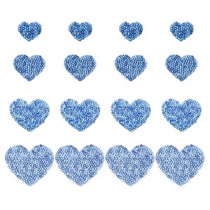 Unique Bargains Iron On Durable DIY Clothing Heart Rhinestone Patches 16 Pcs - 1 of 4