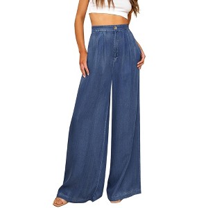 Clearlove Womens Wide Leg Pants High Waisted Casual Palazzo Pants Lightweight Flowy Trousers With Pockets - 1 of 4