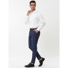 Lars Amadeus Men's Plaid Patterned Slim Fit Flat Front Business Dress Pants - 4 of 4