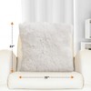 Cheer Collection Super Soft Shaggy Long Hair Throw Pillows Set of 2 - White (22" x 22") - 3 of 4