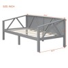 Twin/Full Size Solid Wood Daybed, Sofa Bed Frame, White/Espresso/Gray - ModernLuxe - 3 of 4