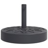 vidaXL Black Parasol Base - Round 55.1 lb Umbrella Stand for Ø1.5/1.9" Poles - PE, Concrete, Iron - 17.7" Diameter - 4 of 4