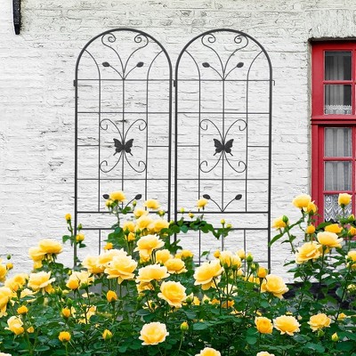 Aghana Digitals 4-Pack Rustproof Metal Garden Trellis, 86.7"x19.7" Climbing Plant Support,