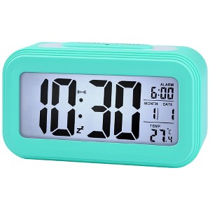 REGALWOVEN Digital Battery Powered Plastic Auto-Sensor Night Light Alarm Clock 5.3"L x 1.8"W x 3.0"H 1 Pc - 1 of 4