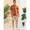 INSPIRE CHIC Men's Animal Print Short Sleeves Button Down Casual Patchwork Print Shirts - 4 of 4