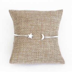 Slickblue Stylish Adjustable Brass Cuff Bracelets – Silver-Plated, Featuring Honeybee, Lotus, or Star & Moon Designs - 1 of 3