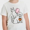 Toddler Girls' Short Sleeve Halloween Graphic T-Shirt - Cat & Jack™ Cream - 2 of 4