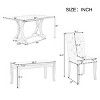Farmhouse Dining Table Set For 6, Dining Sets 6 Piece With Rectangular Trestle Table And 4 Upholstered Chairs & Bench, Dining Set-Cuddlewood - 4 of 4
