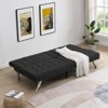 GlasFlength Wood Frame, Stainless Leg, Futon, Sofa Bed, Black, 68.1"*32.9"*32.3" - 3 of 4