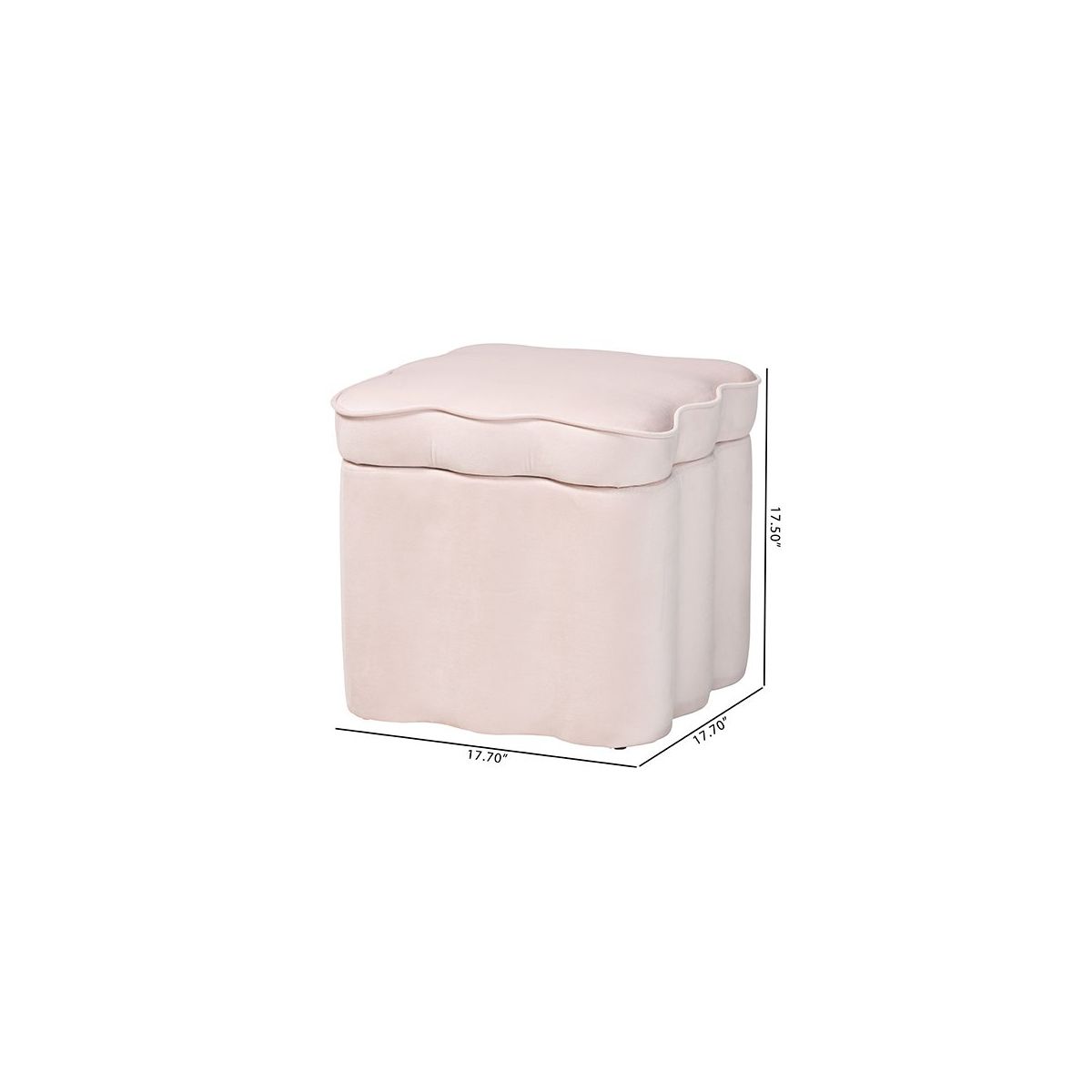 bali & pari,Baxton Studio Paulina Velvet Storage Ottoman, Scalloped - thumbnail 4