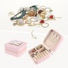 Unique Bargains Women's Teen Girl Gifts Small Portable PU Leather Jewelry Storage Case 2 Pcs Pink - 2 of 4