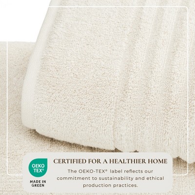 Soft Beige Combed Cotton Ribbed Kids Washcloth Set