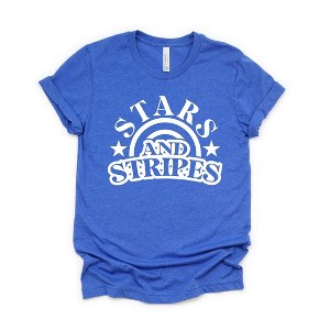 Simply Sage Market Women's Stars and Stripes Arched Short Sleeve Graphic Tee - 1 of 4