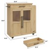 Rolling Kitchen Island with Drawer, Solid Wood Cart, Storage Cabinet, 3-Tier Spice Rack, Mobile Trolley on Wheels - 2 of 4