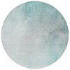 Teal Blue Aqua And Gray Ombre Washable Indoor Outdoor Area Rug - 4 of 4