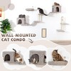 NAYSAYE 8-in-1 Cat Wall Furniture Wall Mounted Cat Climbing Wall Shelves with Tree, Perch, Scratching Post and Bridge for Cats, Beige, 20"*15"*11" - 2 of 4